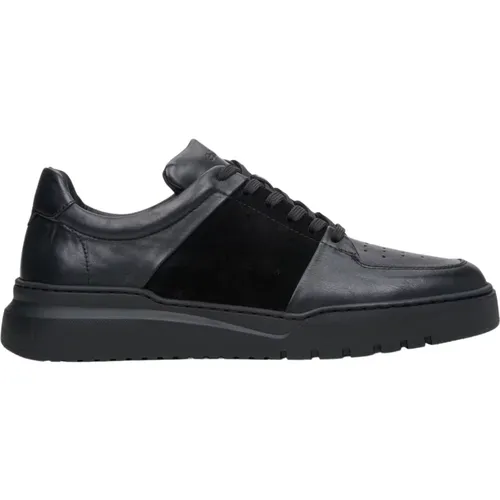 Herren Schwarze Low-Top Sneakers aus gemischten Materialien Er00113796 - Estro - Modalova