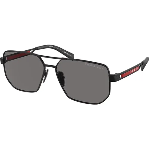 Stylish Polarized Sunglasses in Dark Grey , male, Sizes: 59 MM - Prada - Modalova