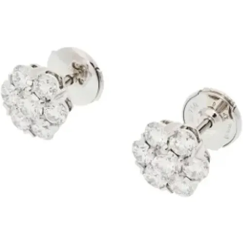 Pre-owned Jewellery, female, , Size: ONE SIZE Pre-owned White Gold earrings - Van Cleef & Arpels Pre-owned - Modalova