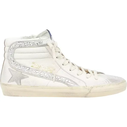 High-top leather sneakers with star , female, Sizes: 4 UK - Golden Goose - Modalova