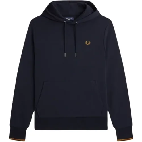 Hoodies, male, , Size: XL Regular Fit Hooded Zip Sweatshirt - Fred Perry - Modalova