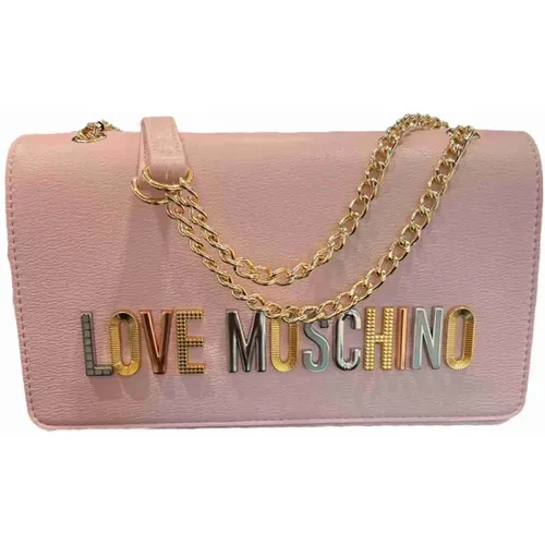 Shoulder Bags, female, , Size: ONE SIZE Gray PU Shoulder Bag - Love Moschino - Modalova