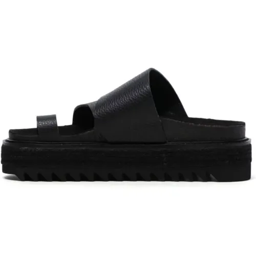 Sliders, female, , Size: 7 US Leather Slide Sandals - Y-3 - Modalova