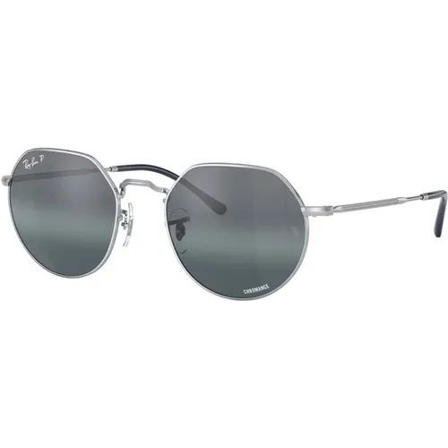 Jack Sonnenbrille Silber/Blau , unisex, Größe: 53 MM - Ray-Ban - Modalova