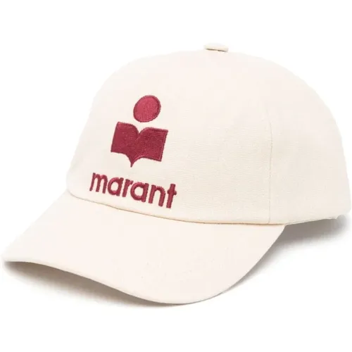 Caps, female, , Size: 57 CM Pink Logoed Hat with Embroidered Front Logo - Isabel marant - Modalova