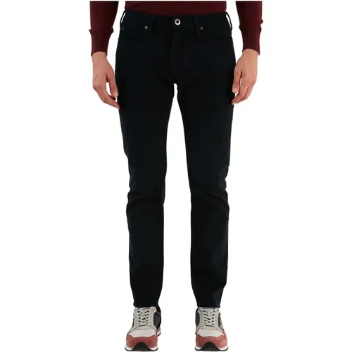 Slim-Fit Twill Baumwoll Jeans , Herren, Größe: W30 - Emporio Armani - Modalova