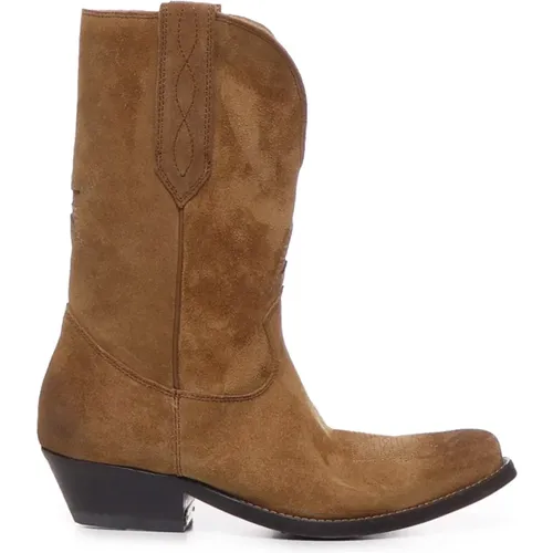 Brandy Suede Boots with Gold Logo , female, Sizes: 7 UK, 4 UK - Golden Goose - Modalova