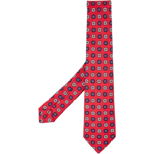 Red Silk Geometric Tie , male, Sizes: ONE SIZE - Kiton - Modalova