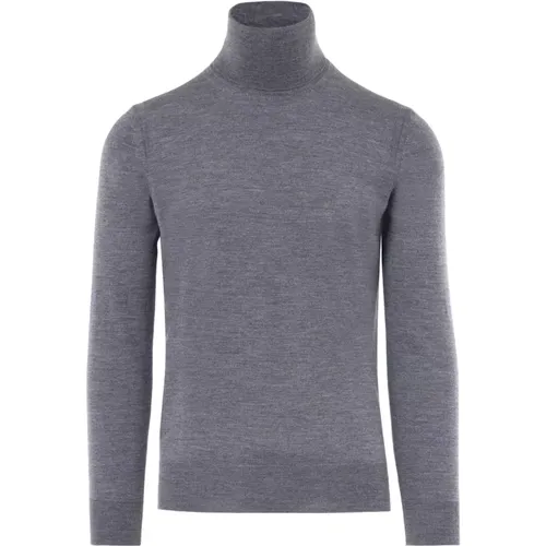 Turtlenecks, male, , Size: 2XL High Neck Wool Sweater - Paolo Pecora - Modalova