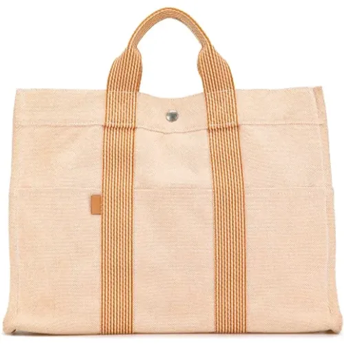 Pre-owned Tote Bags, female, , Size: ONE SIZE Pre-owned Canvas handbags - Hermès Vintage - Modalova