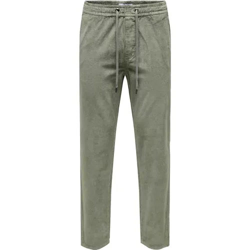 Moderne Cordhose mit Tapered Fit , Herren, Größe: M - Only & Sons - Modalova