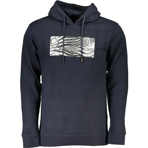 Blauer Kapuzenpullover mit markantem Druck - Cavalli Class - Modalova