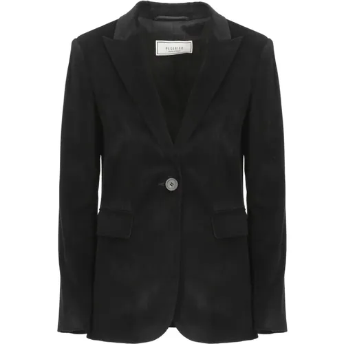 Blazers, female, , Size: S Viscose Blazer Peak Lapel Jacket - PESERICO - Modalova