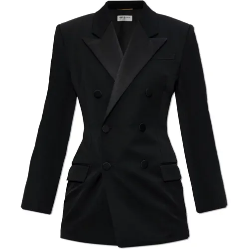 Blazers, female, , Size: M Double-breasted blazer - Saint Laurent - Modalova