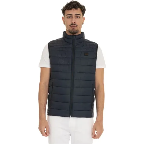 Vests, male, , Size: L Quilted Vest with Side Logo - Boss - Modalova