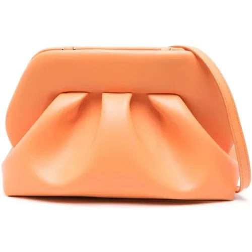 Orangefarbene Kunstledertasche mit Falten , Damen, Größe: ONE Size - THEMOIRè - Modalova