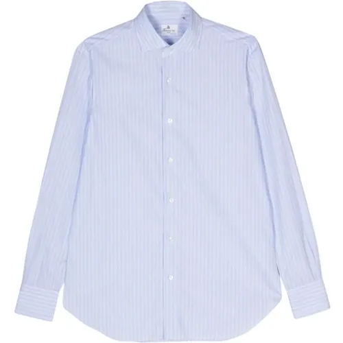 Italian Cotton Striped Shirt , male, Sizes: L, 5XL, 3XL, 4XL, M, 2XL, XL - Finamore - Modalova