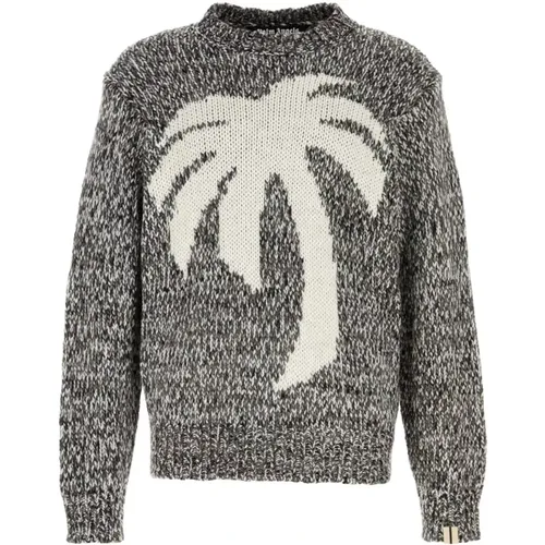 Bestickter Wollmischpullover , Herren, Größe: S - Palm Angels - Modalova