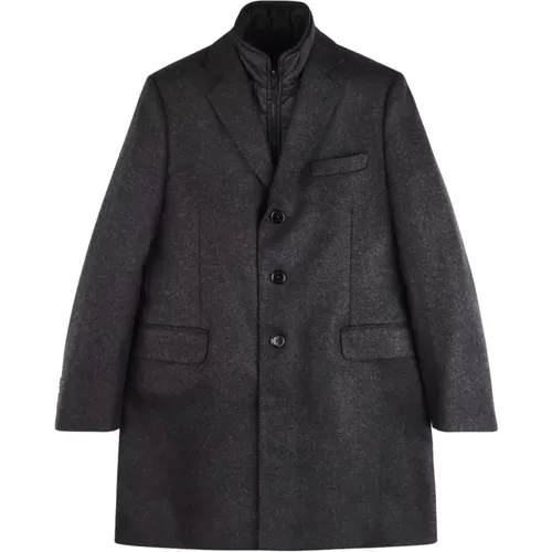 Single-Breasted Coats, male, , Size: M Wool Coat with Vest - Fay - Modalova