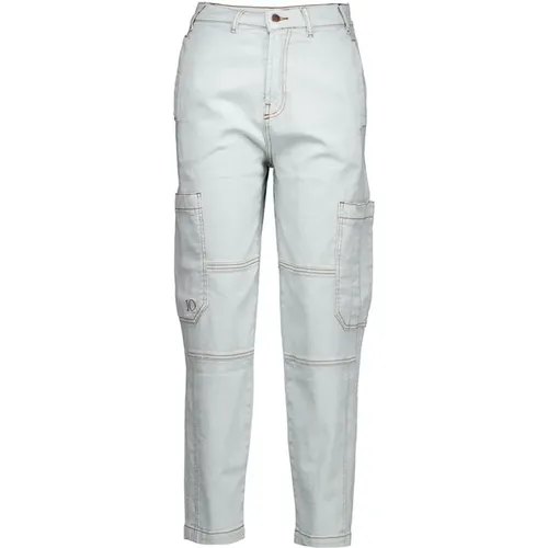 Wide Denim Workwear Pants , female, Sizes: L, XS - 10Days - Modalova
