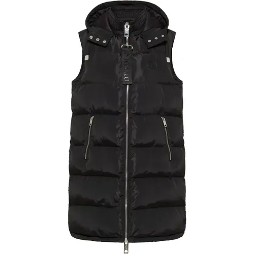 Quilted Long Vest with Hood , female, Sizes: M, XL, L - carlo colucci - Modalova