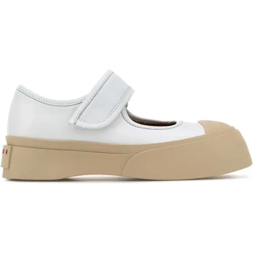 Weiße Mary Jane Sneakers aus Leder , Damen, Größe: 37 EU - Marni - Modalova