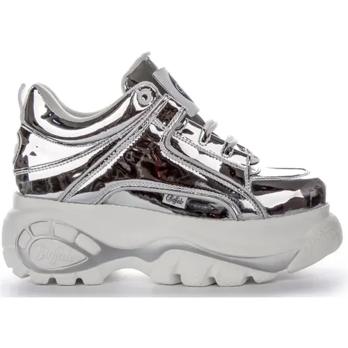 Silver Metallic Platform Shoes Women , female, Sizes: 5 UK, 6 UK - Buffalo - Modalova