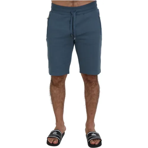 Blaue Baumwoll-Bermuda-Casual-Shorts , Herren, Größe: S - Dolce & Gabbana - Modalova
