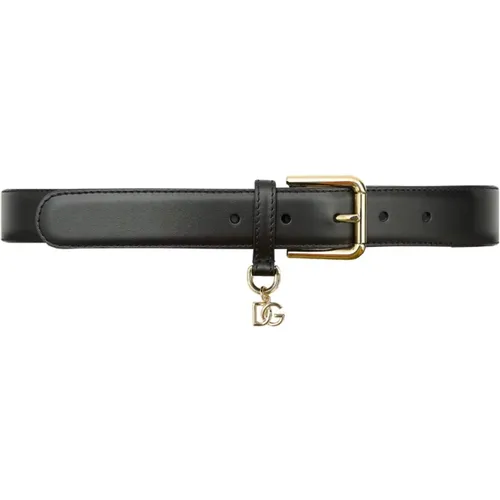 Belts, female, , Size: 80 CM Leather Logo Belt Accessories - Dolce & Gabbana - Modalova