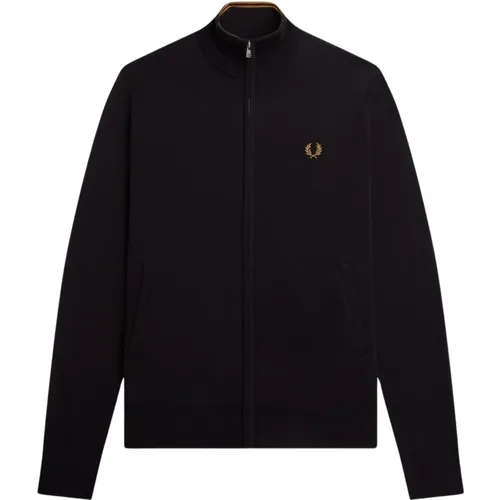 Zip-throughs, male, , Size: 2XL Zip Cardigan - Fred Perry - Modalova