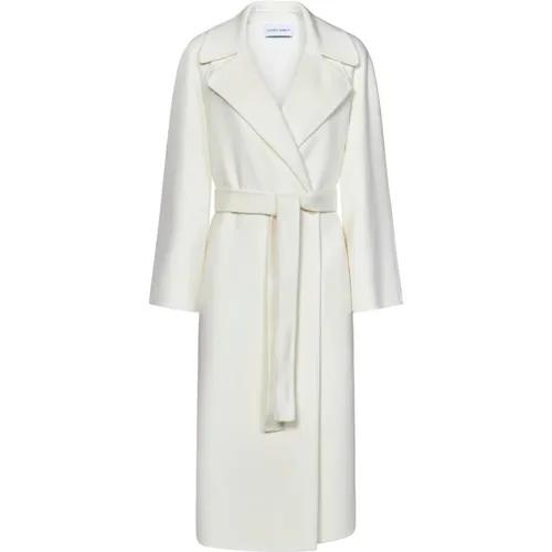 Luxury Ivory Wool Cashmere Coat , female, Sizes: XS, S - alberta ferretti - Modalova