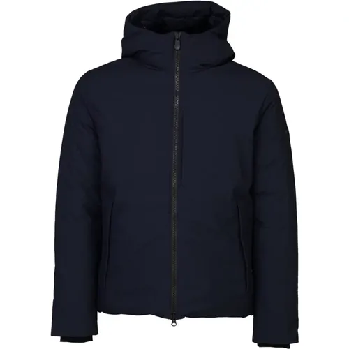 Short Hooded Parka with Stretch Nylon , male, Sizes: L, M - Save The Duck - Modalova