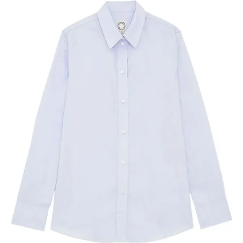 Blouses & Shirts,Marineblaue Baumwoll-Slim-Fit-Hemd,Hellrosa Baumwoll Martin Hemd - Ines De La Fressange Paris - Modalova