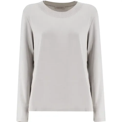 Women`s Clothing T-Shirts Polos Grey/grey Lx Aw23 , female, Sizes: L - Le Tricot Perugia - Modalova