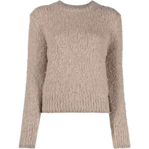 Alpaca Wool Crewneck Sweater , female, Sizes: XS, S - Ami Paris - Modalova