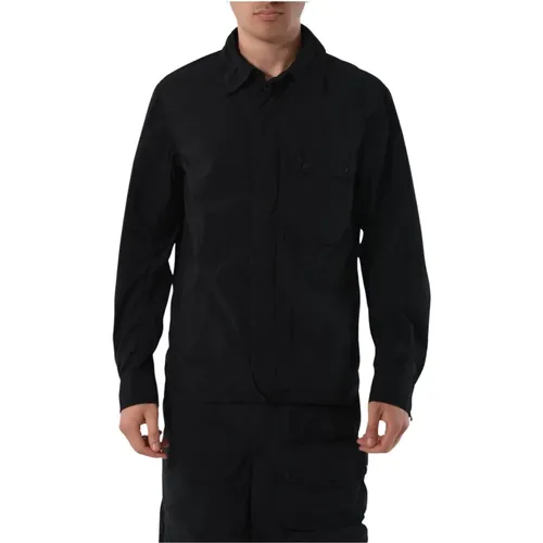 Nylon Overshirt with Hidden Zip , male, Sizes: XL, L, M - Ten C - Modalova