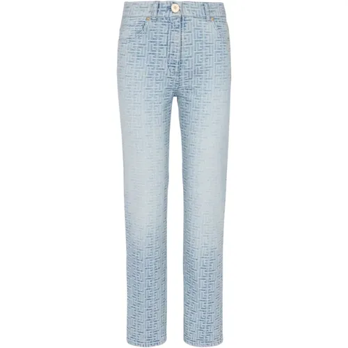 Monogram classic jeans , female, Sizes: S - Balmain - Modalova