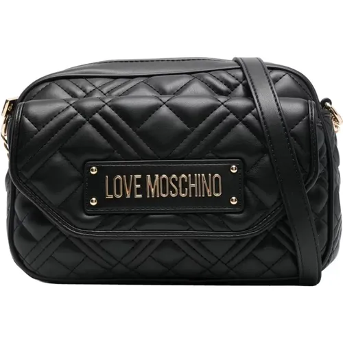 Cross Body Bags, female, , Size: ONE SIZE Quilted Logo Crossbody Bag in - Love Moschino - Modalova