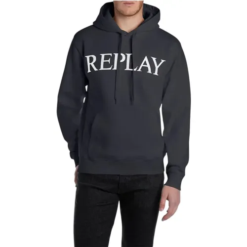 Hoodies, male, , Size: XL Hoodie with Style - Replay - Modalova