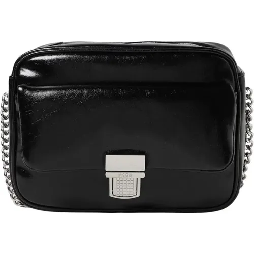 Cross Body Bags, female, , Size: ONE SIZE Stylish Leather Crossbody Bag with Chain - Msgm - Modalova