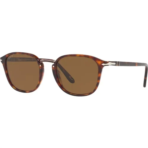 Sunglasses, male, , Size: 53 MM Classic Sunglasses in Dark Havana/ - Persol - Modalova