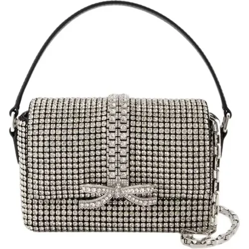 Crystal Micro Bag - Silver , female, Sizes: ONE SIZE - Self Portrait - Modalova