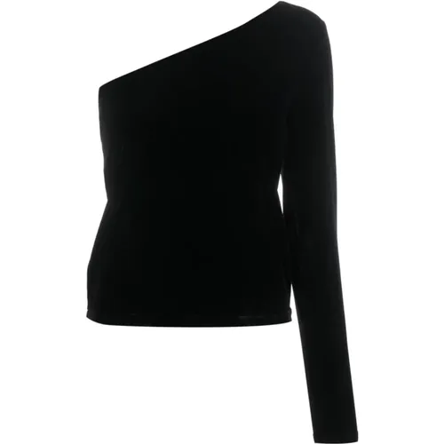 Velvet One-Shoulder Sweater , female, Sizes: M - Ralph Lauren - Modalova