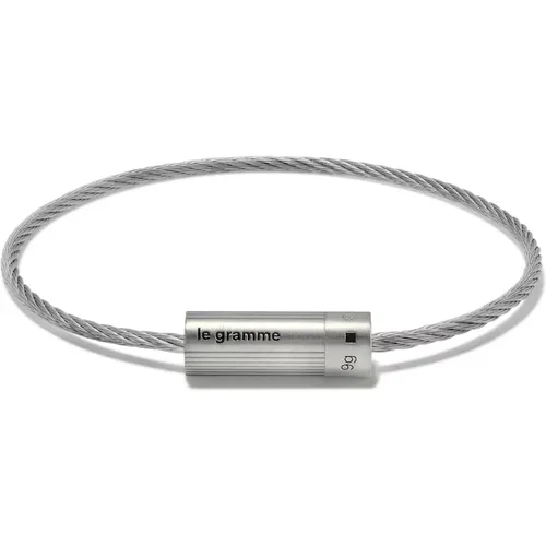 Bracelets, unisex, , Size: M Engraved cable bracelet - Le Gramme - Modalova