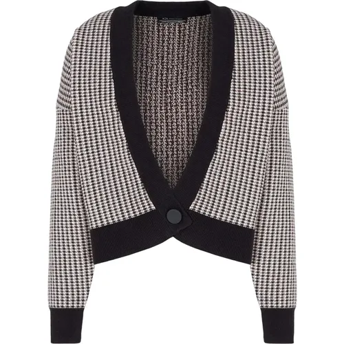 Gemusterter Cardigan mit Knopfverschluss , Damen, Größe: M - Armani Exchange - Modalova