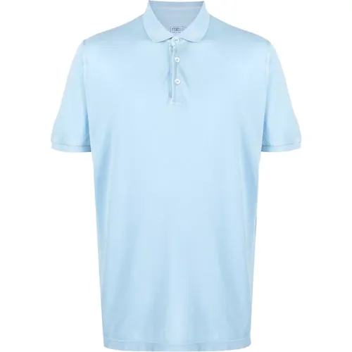 Hellblaues Polo Shirt , Herren, Größe: 2XL - Fedeli - Modalova