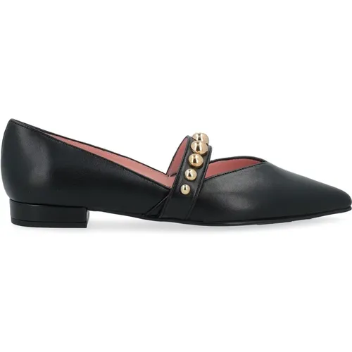 Leather Ballerina with Golden Studs , female, Sizes: 3 1/2 UK - Pretty Ballerinas - Modalova