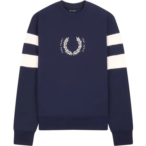 Bold Tipped Sweatshirt with Graphic Logo , male, Sizes: L - Fred Perry - Modalova