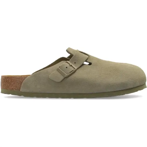 Mules, male, , Size: 10 US Suede Slippers Boston BS - Birkenstock - Modalova