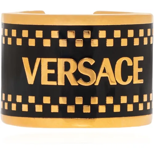 Rings, unisex, , Size: 57 MM Ring with logo - Versace - Modalova